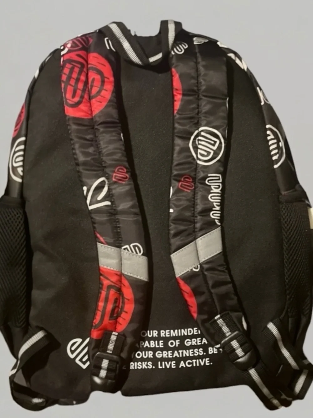 NEW! Justice Black Backpack with Red and White Accents